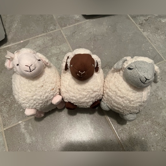 BATH BODY WORKS 8” Plush Softest Lamb Sheep Lambie Cream Gray Brown Pink Face - Picture 4 of 8